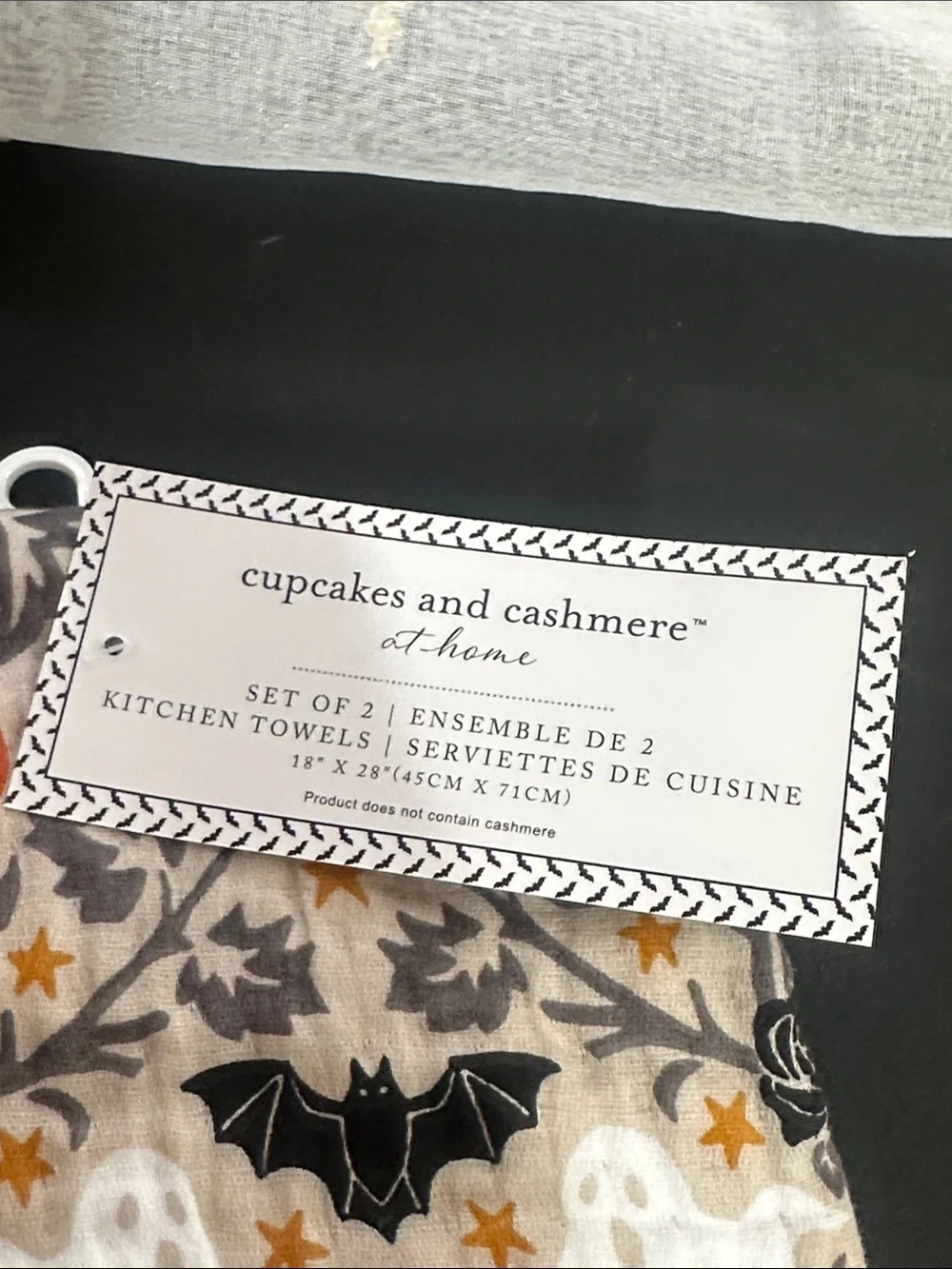 Cupcakes & cashmere Halloween set of 2 cotton gauze kitchen towels